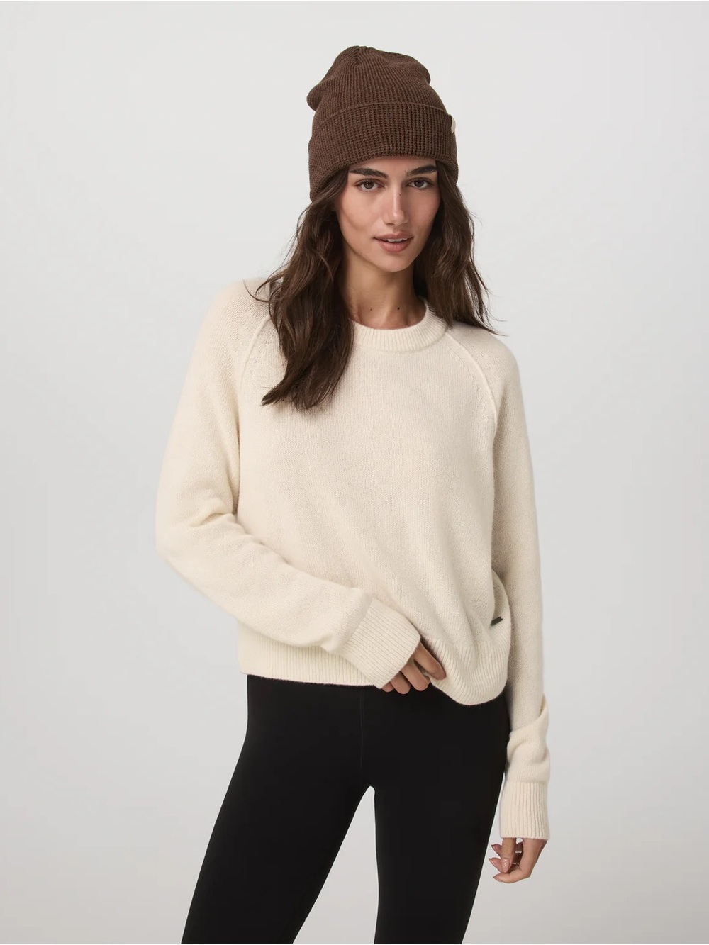 NEW Vuori Émilie Cashmere Crew Sweater in Porcelain